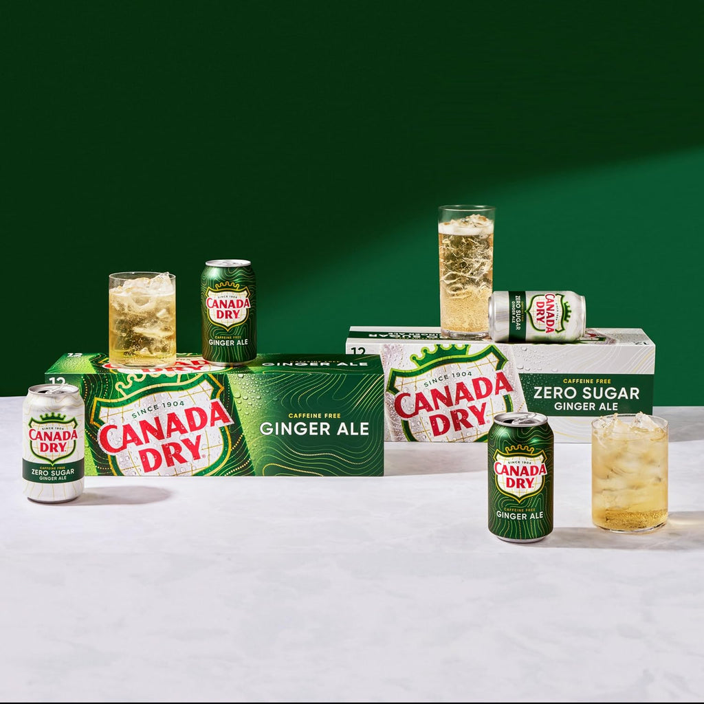 Canada Dry Zero Sugar Ginger Ale Soda, 12 fl oz cans, 12 pack