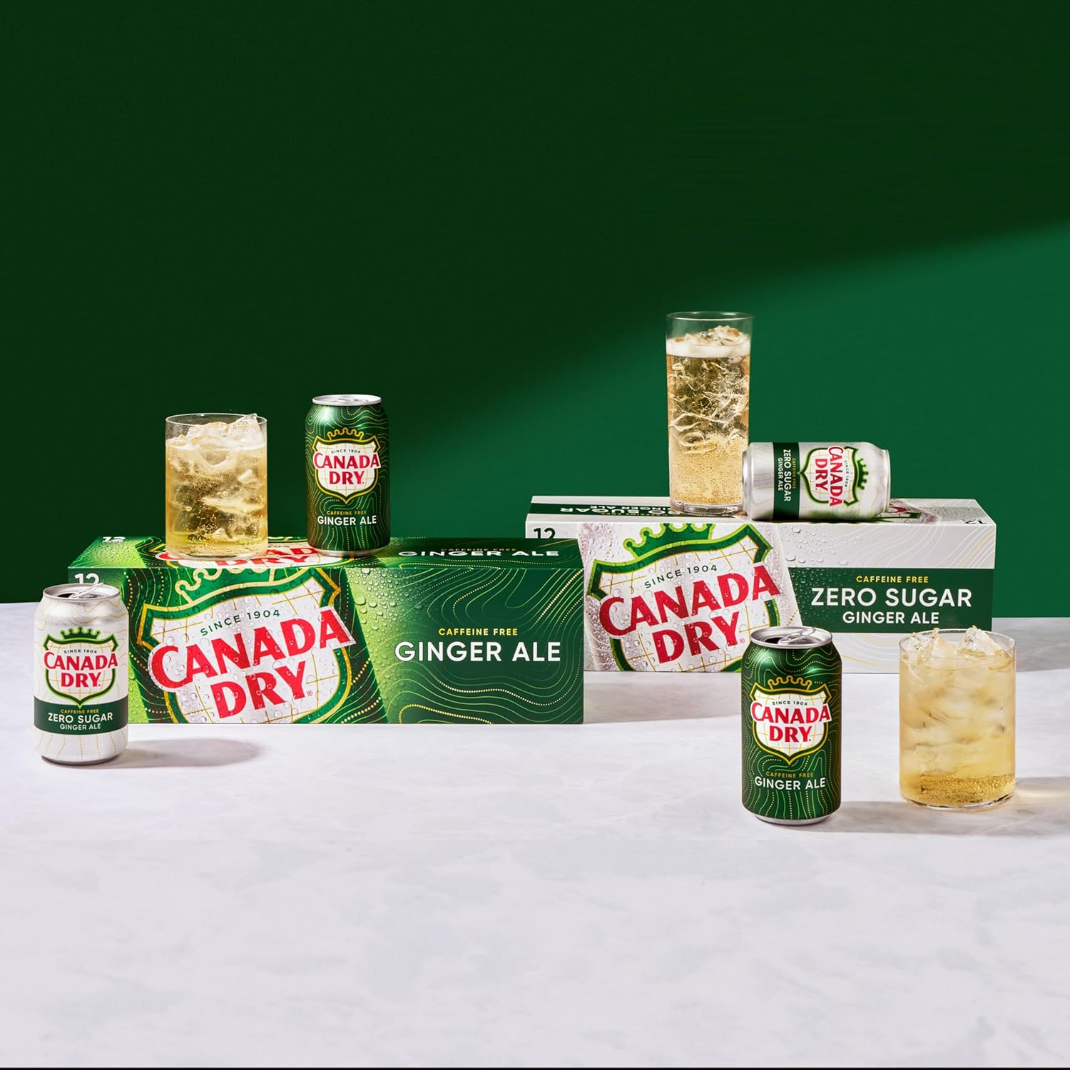 Canada Dry Zero Sugar Ginger Ale Soda, 12 fl oz cans, 12 pack
