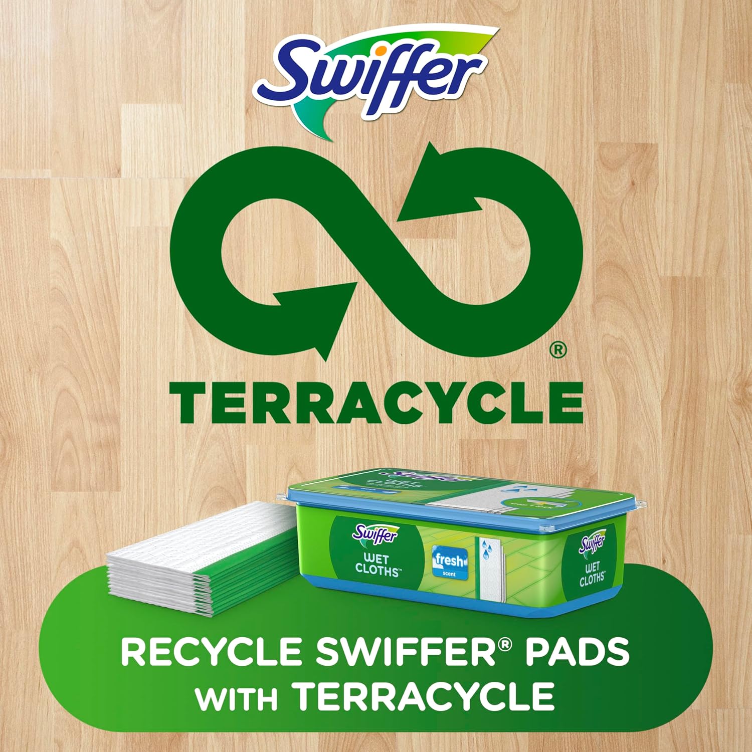 Swiffer Sweep + Mop, Wet Pads Refill, Floor Cleaner for Dirt, Dust, Hair, Cleaning Cloths for Mopping Home, Bathroom, Kitchen, All Purpose Multi-Surface Floor Wipes, Fresh, 24ct