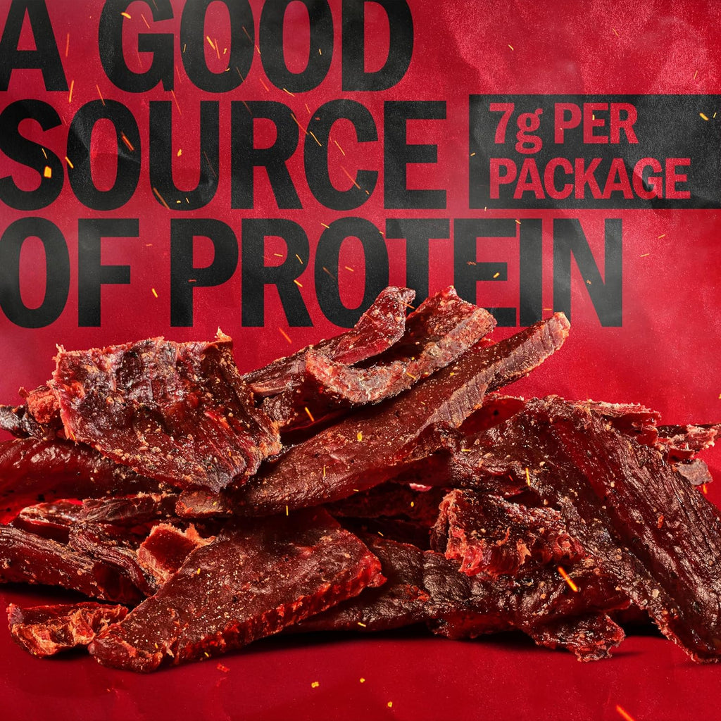 Jack Link's Teriyaki Beef Jerky Multipack - (5 Pack) 0.625 oz Bags - Ready to Eat Real Meat Protein Snacks - 7g Protein per Serving - Made with 100% Real Beef
