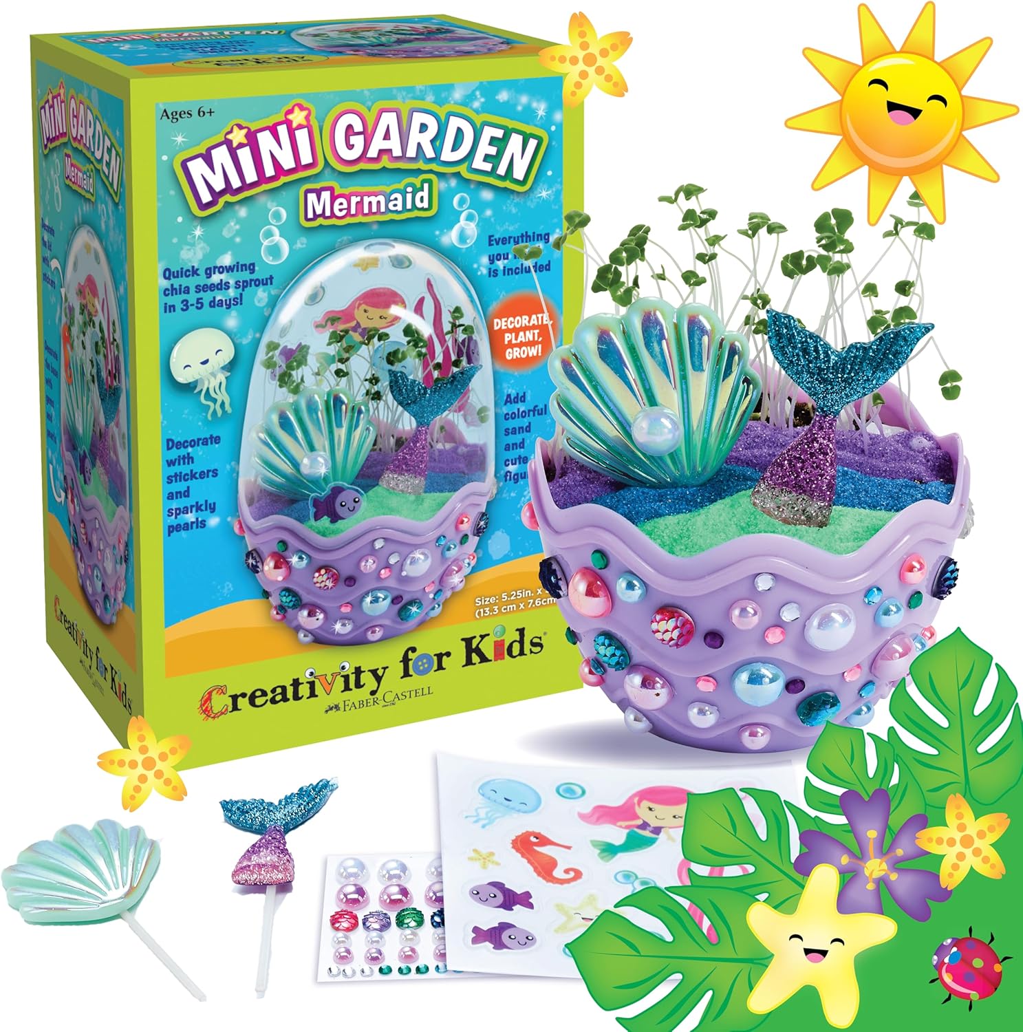 Creativity for Kids Mini Garden: Mermaid Terrarium Kit - Mermaid Gifts for Girls, Crafts and Toys, Stocking Stuffers for Kids (Ages 6+)