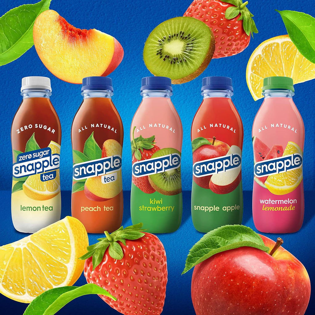 Snapple Zero Sugar Peach Tea, 16 fl oz recycled plastic bottle (Pack of 12)