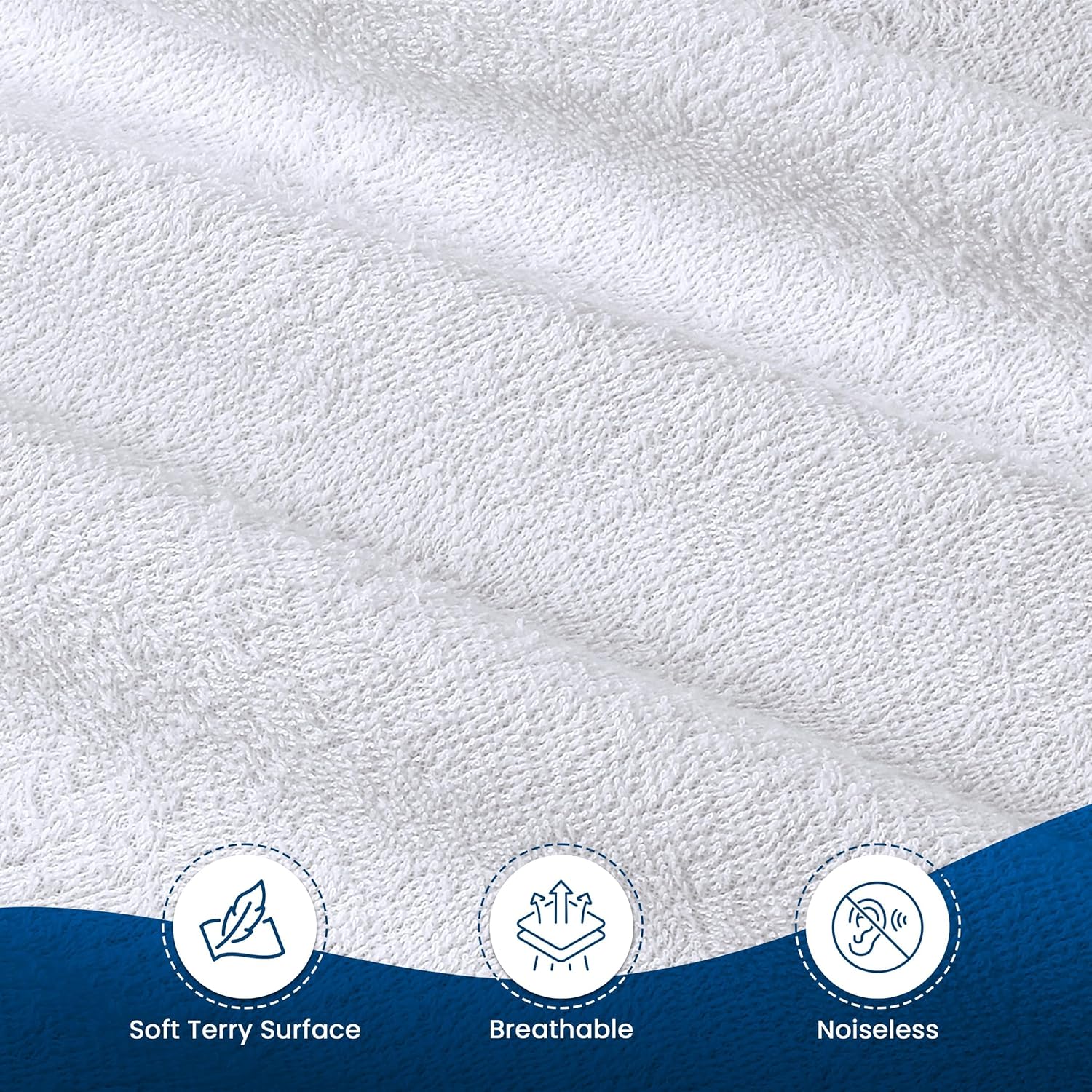 Twin Size Mattress Protector Waterproof, Premium 200 GSM Terry Mattress Cover, Soft & Breathable Bed Cover, Fitted Sheet Style Stretchable Deep Pockets 15" by Utopia Bedding (White)