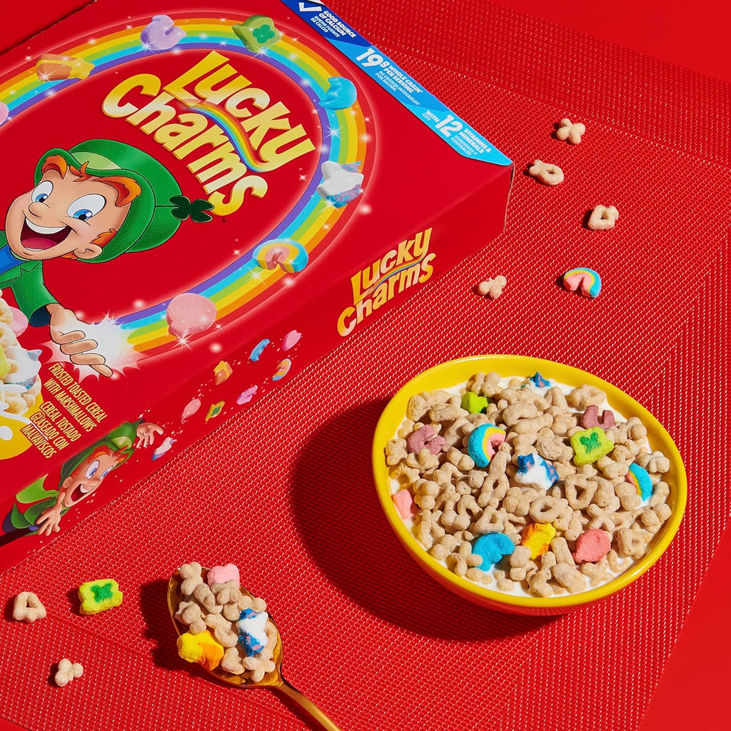 Lucky Charms Gluten Free Cereal with Marshmallows, Kids Breakfast Cereal, Made with Whole Grain, Giant Size, 26.1 oz
