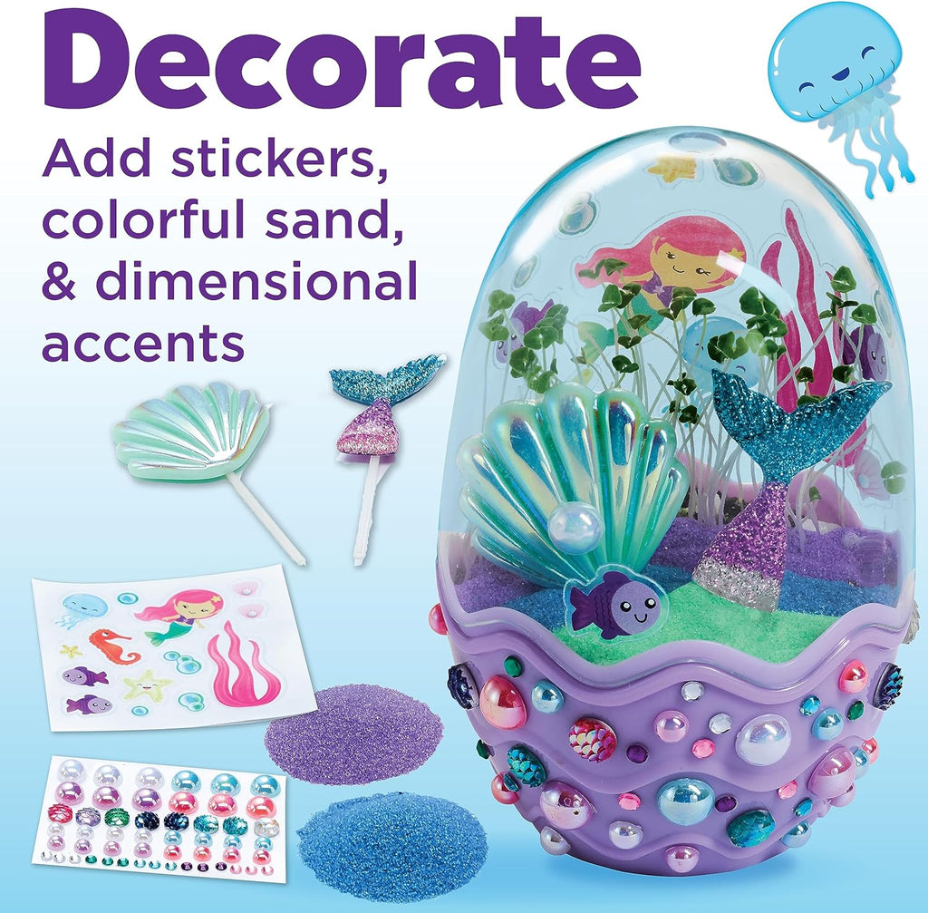 Creativity for Kids Mini Garden: Mermaid Terrarium Kit - Mermaid Gifts for Girls, Crafts and Toys, Stocking Stuffers for Kids (Ages 6+)