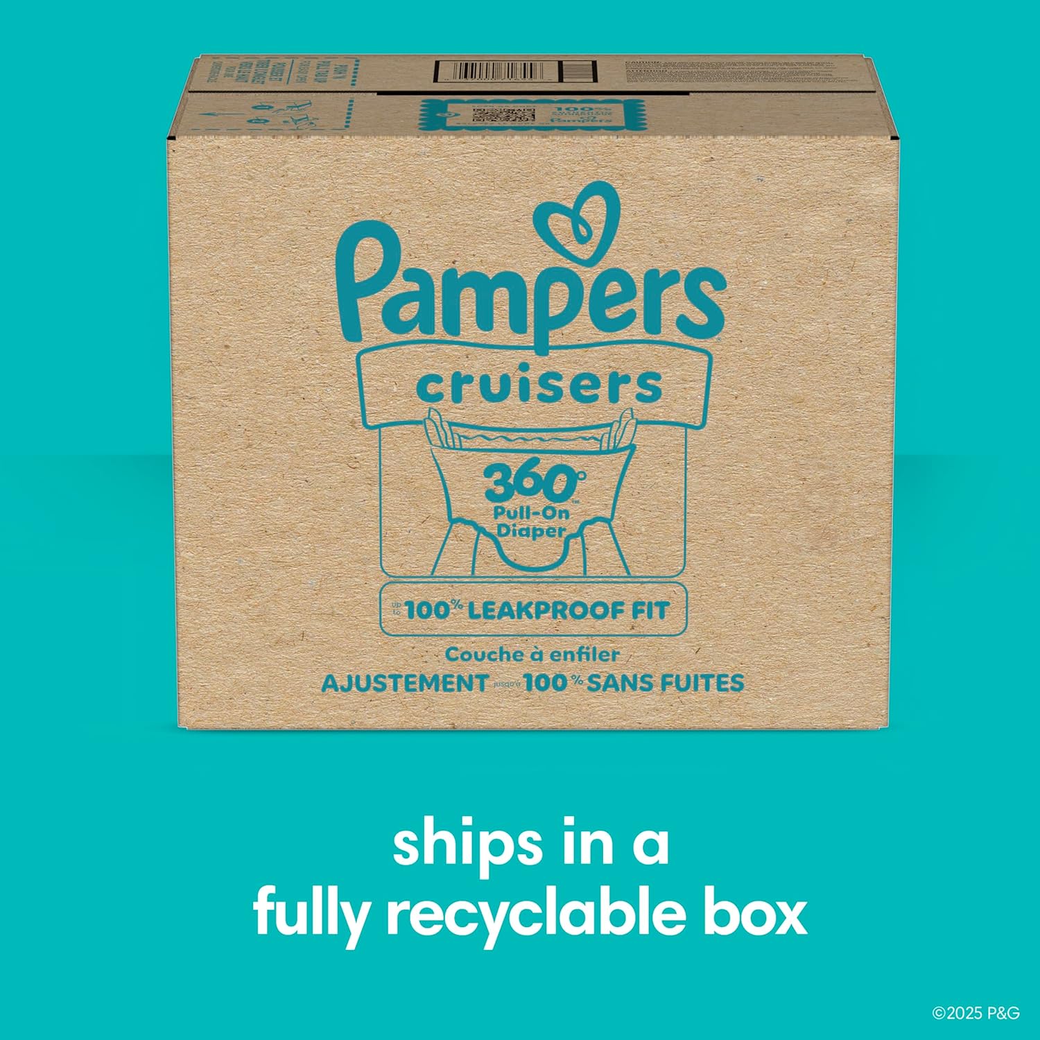 Pampers Diapers - Cruisers 360 - Size 5, 128 Count, Babyproof up to 100% Leakproof Pull-On Diaper
