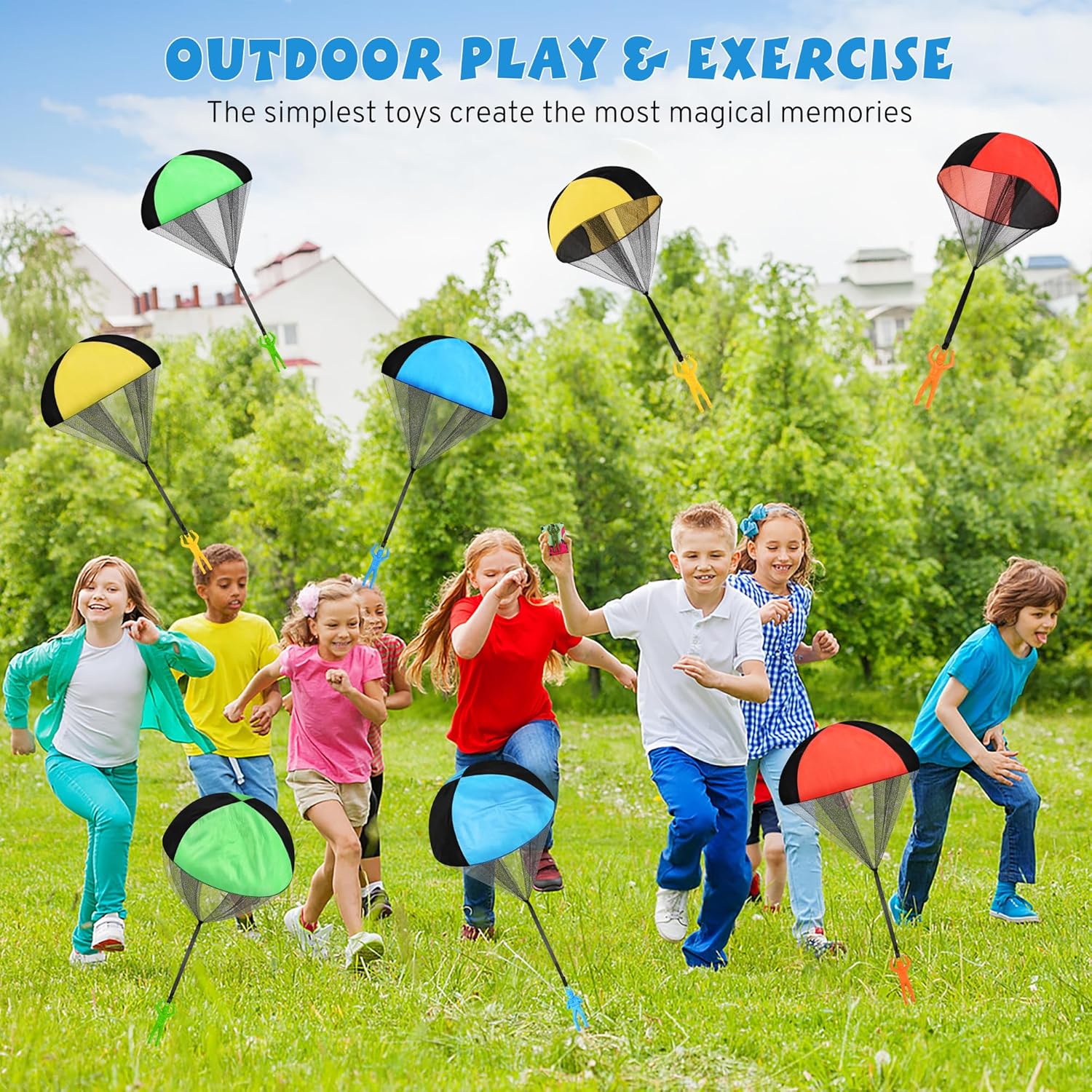Parachute Toy for Kids, Outdoor Toys Flying Parachute Men, Inside & Outside Toys for or 3 4 5 6 7 8 9 10 11 12 Year Old, Easter Basket Stuffers for Kids Grandkids Ideal 2026 Unique Party Favors