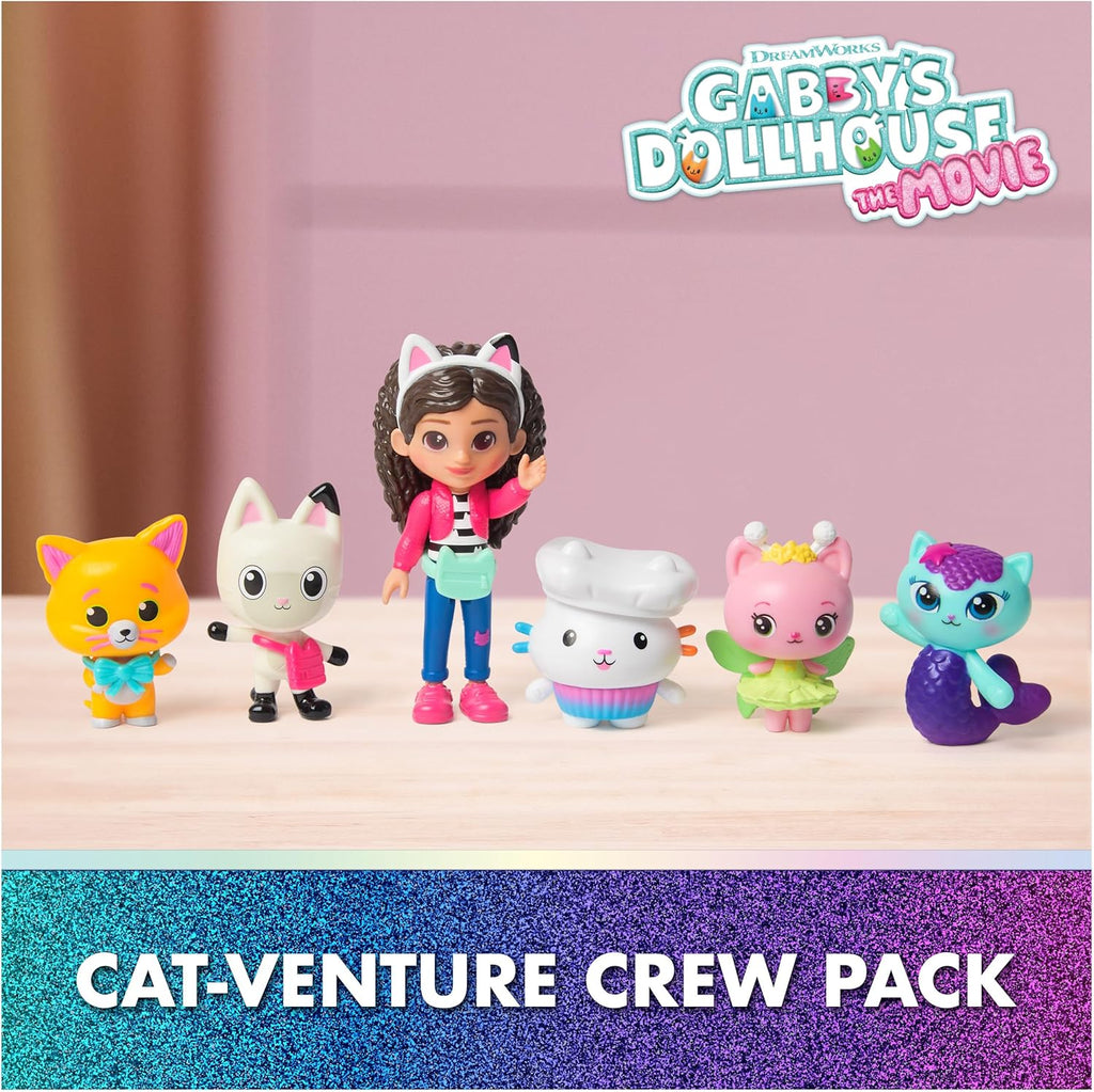 DreamWorks GABBY'S Dollhouse The Movie, Cat-Venture Crew Pack, 11-Piece Toy Figure Set with Accessories, Kids Toys for Girls & Boys Ages 3 and Up