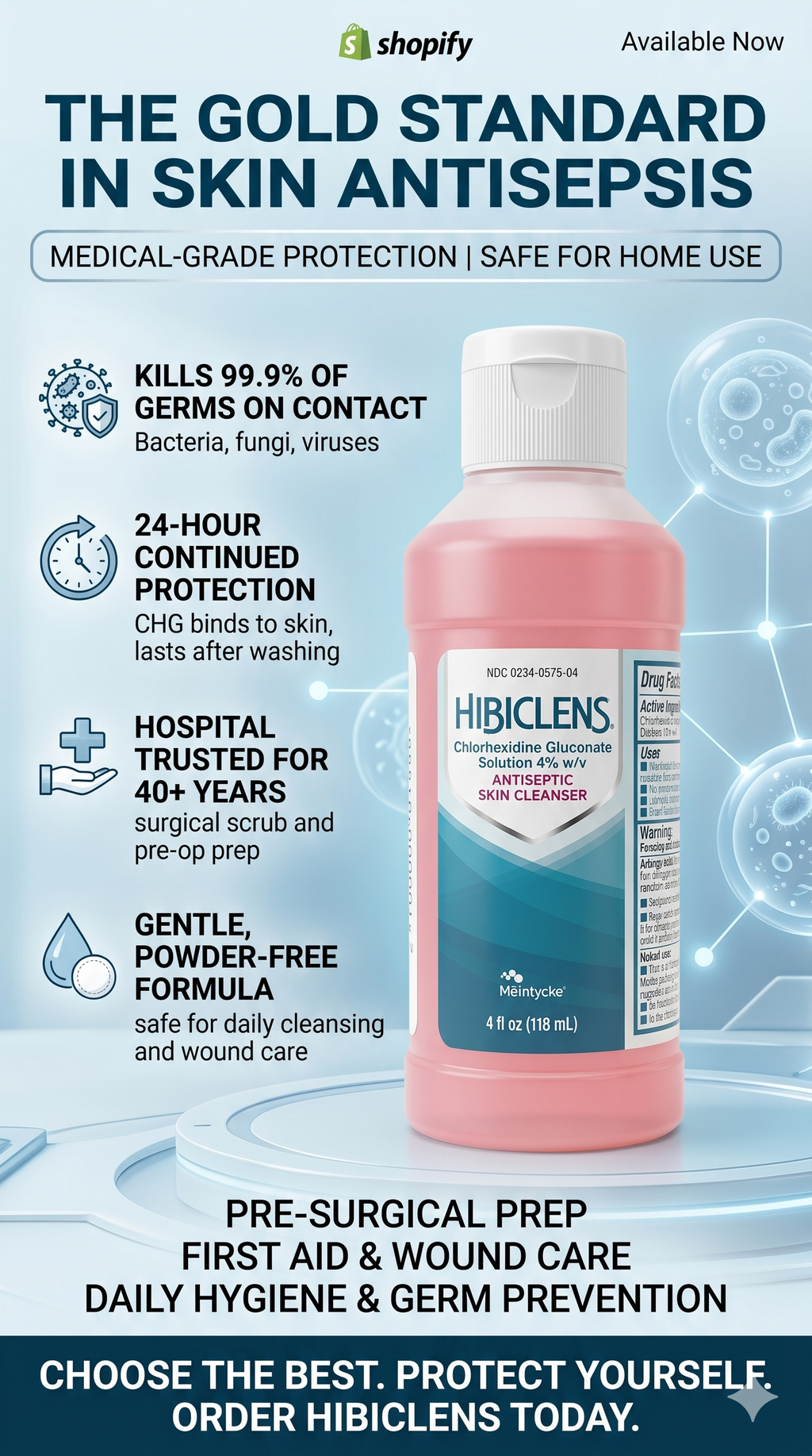 Hibiclens 18598 Antiseptic/Antimicrobial Skin Cleanser